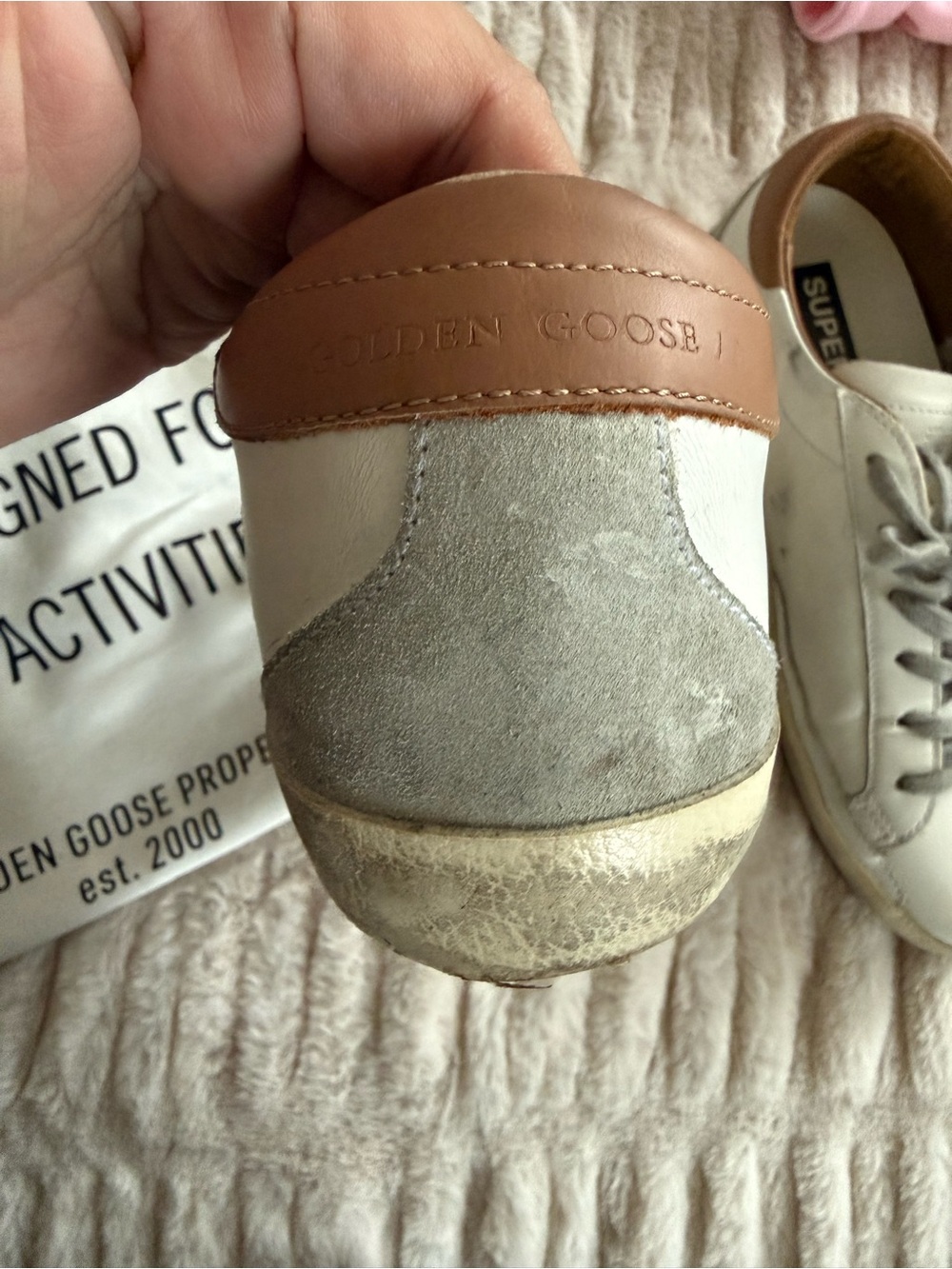 Golden Goose Superstar Low Top Sneaker W9.5White/Light Tan,EUC - Picture 5 of 6